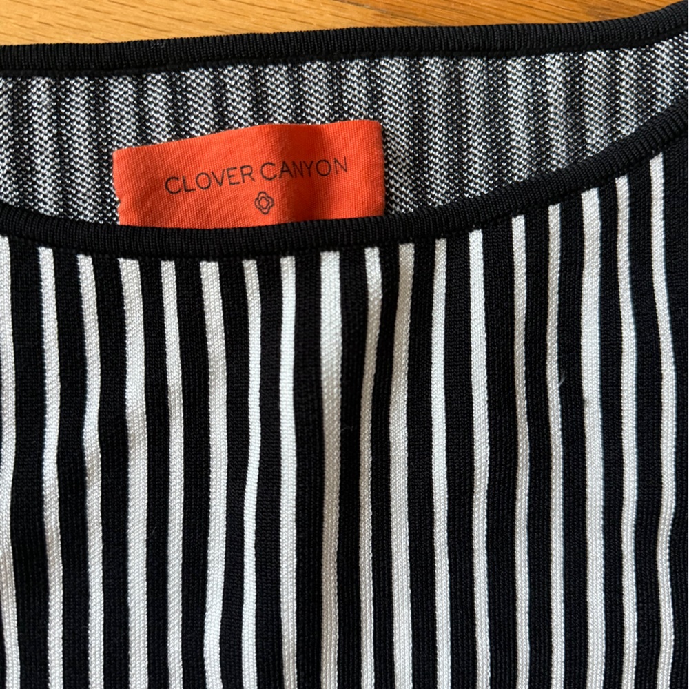 Clover Canyon Black & White Vertical Stripe Long-Sleeve Top - Picture 15 of 15